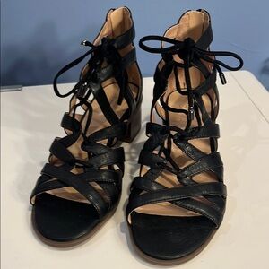Franco Sarto Black Lace Up Women's Sandals